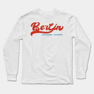 Berlin GPS Coordinates 70s Long Sleeve T-Shirt